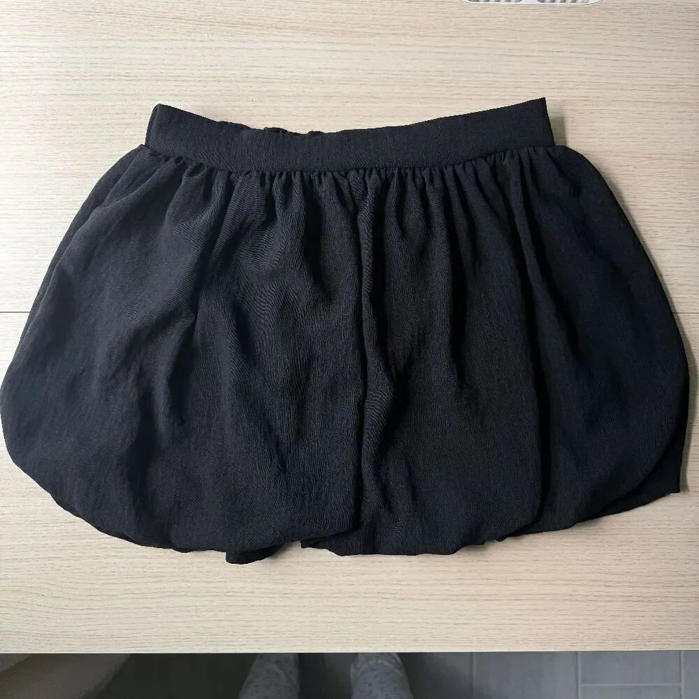 NWT 21 Saints Bubble Mini Skirt High Waist Elastic Waistband Medium Puffy Drape